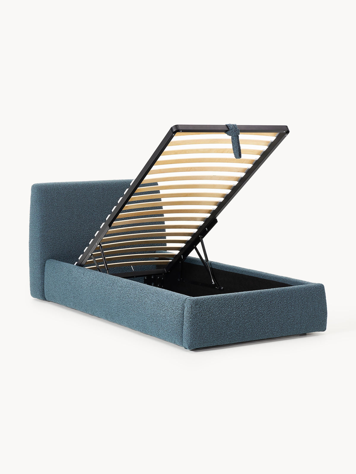 Cloud Bouclé Single Bed with Storage