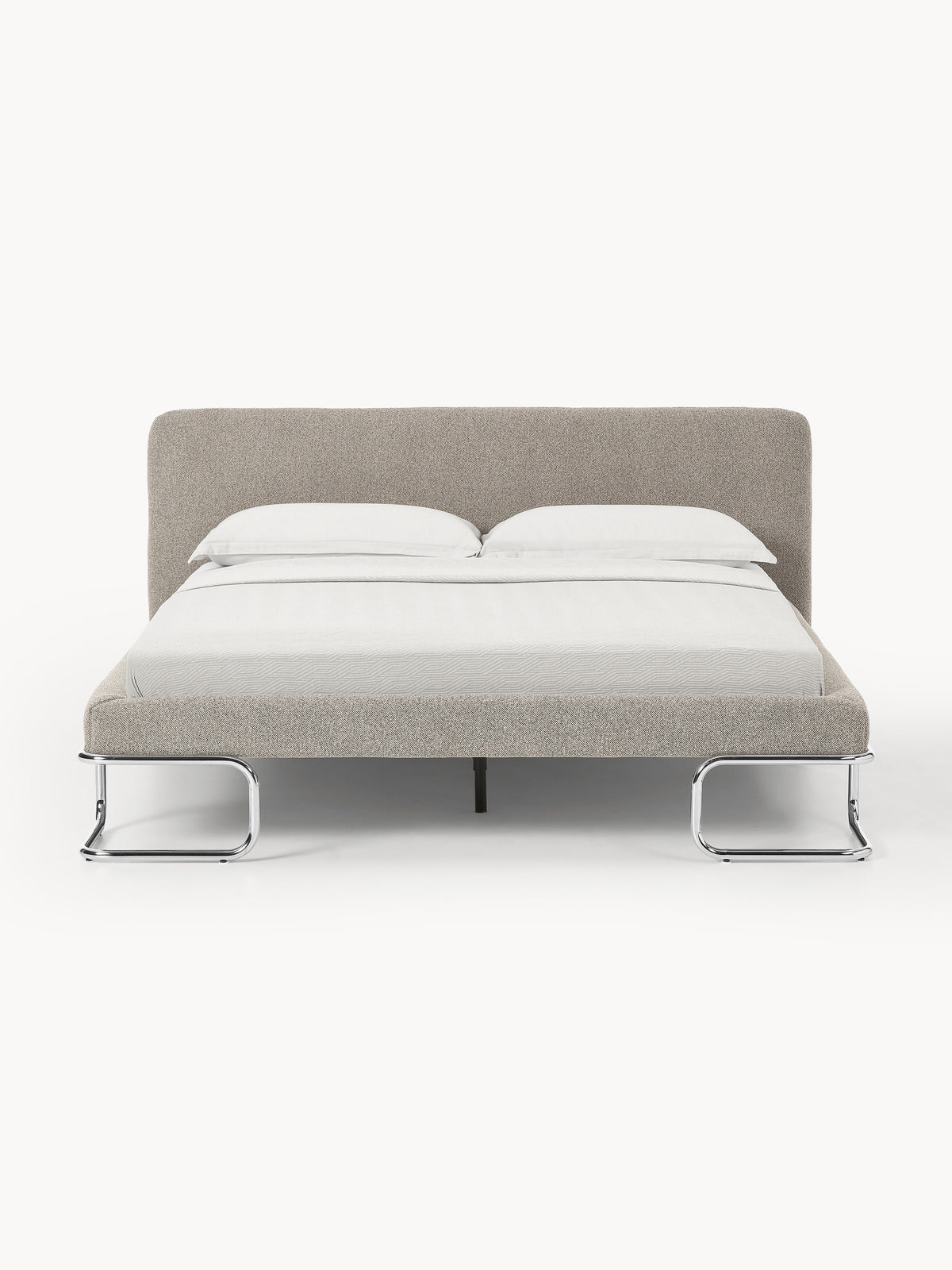 Olina Bouclé Upholstered Bed with Metal Legs