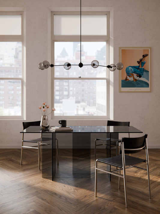 Anouk Dining Table in Glass, 180 x 90 cm