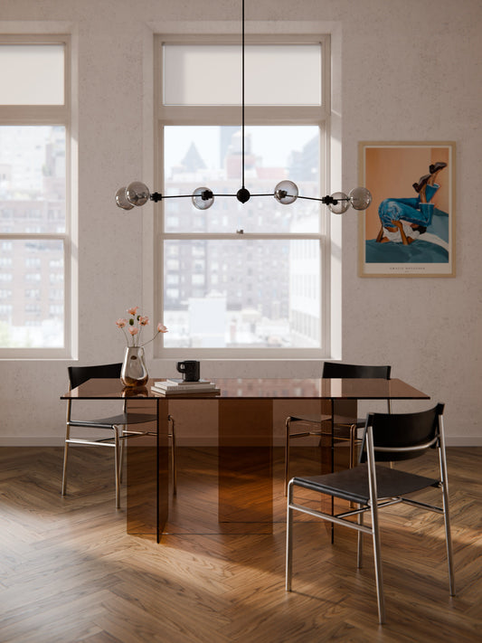 Anouk Dining Table in Glass, 180 x 90 cm
