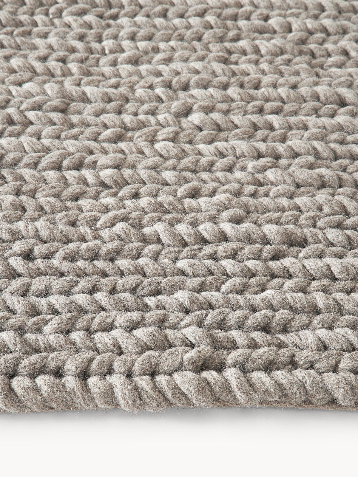 Bruna Handmade Wool Rug with Braided Texture