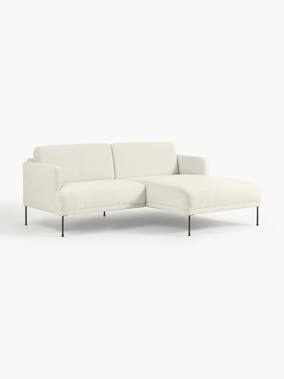Fluente Small Corner Sofa in Teddy Fabric