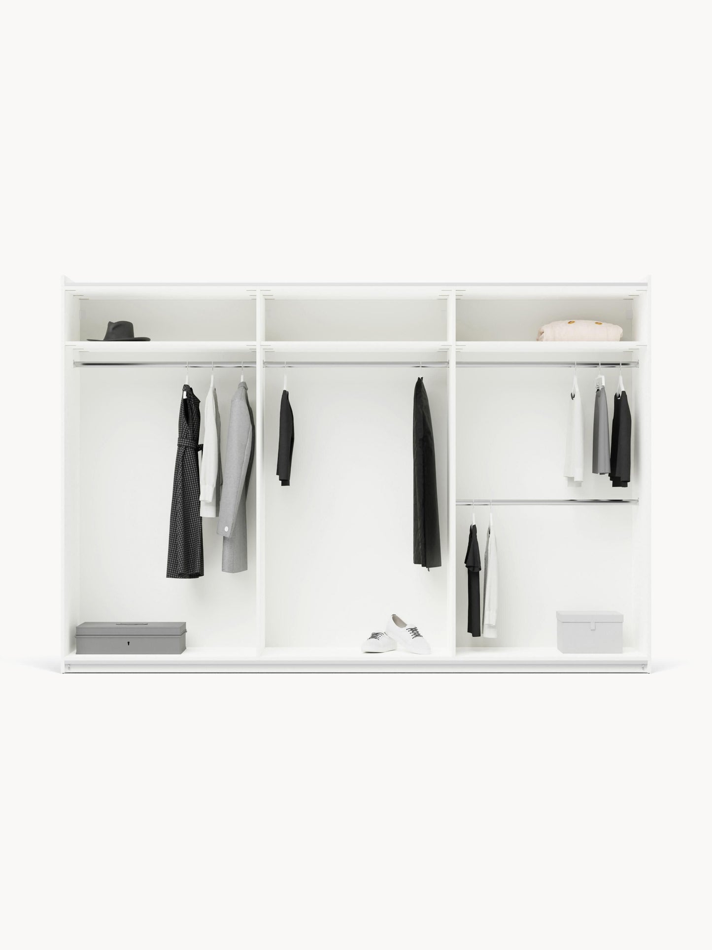 Simone Modular Sliding-Door Wardrobe, 300 cm Wide, in Various Sizes