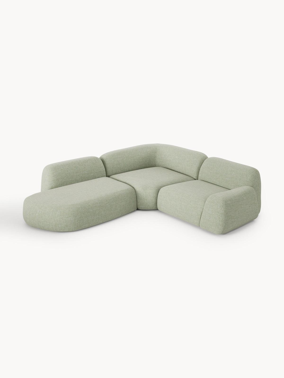 Wolke Modular Bouclé Corner Sofa (4-Seater) with Chaise Longue