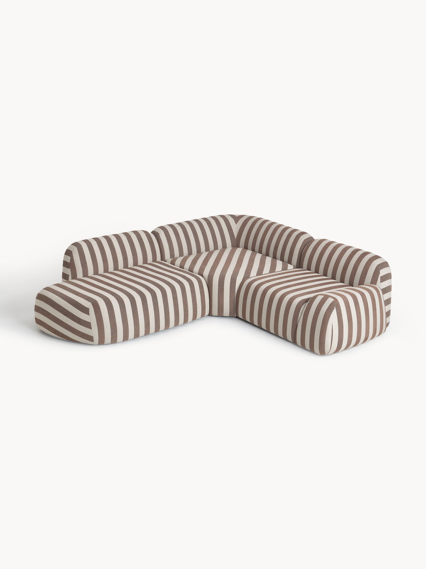 Wolke Modular Striped Corner Sofa (4-Seater) with Chaise Longue