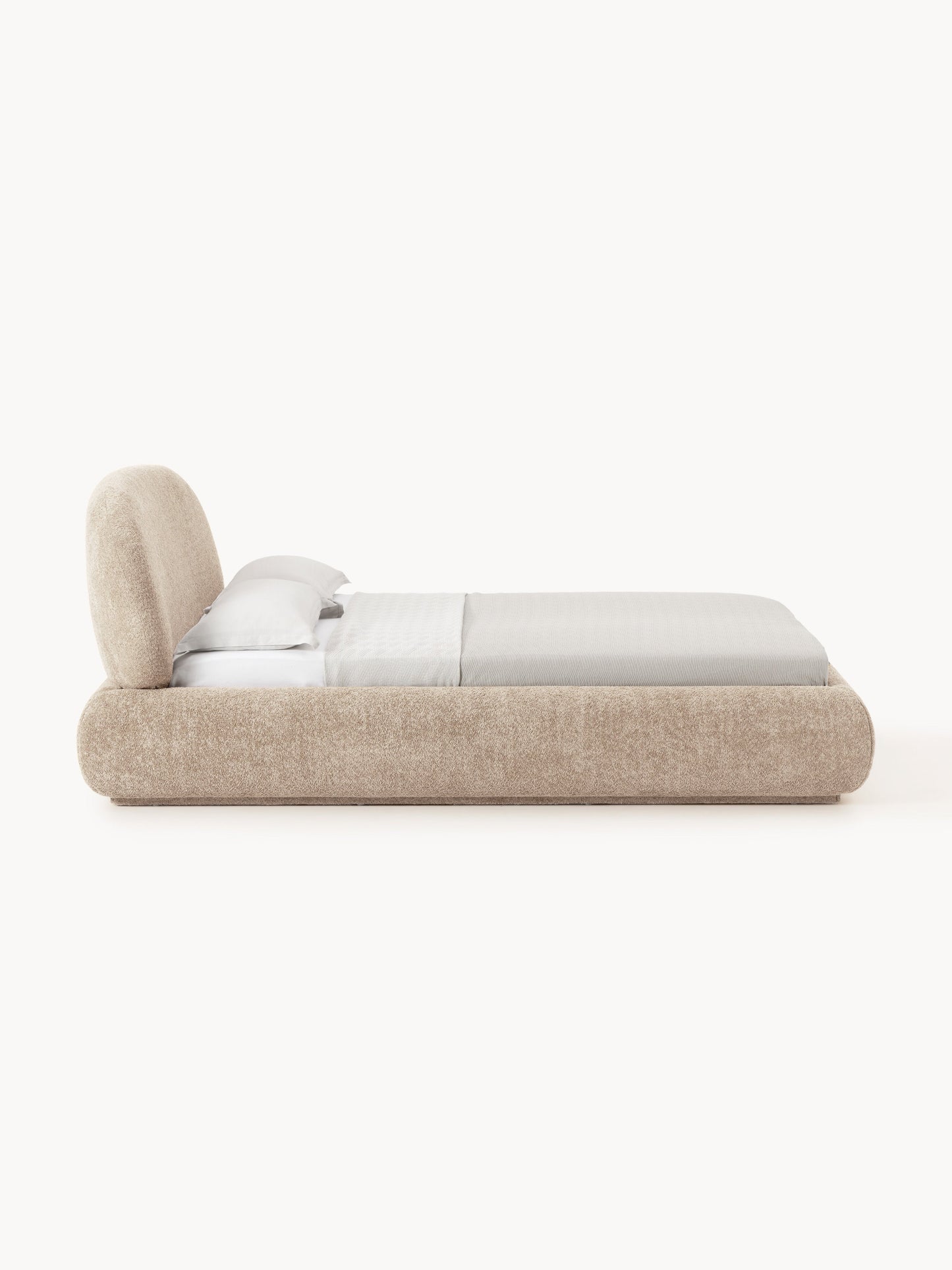 Alba Upholstered Bed in Teddy Bouclé