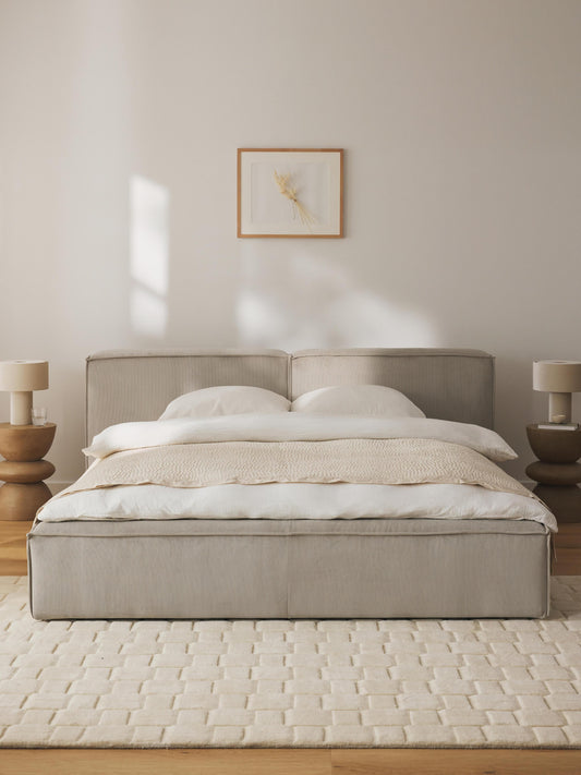 Lennon Corduroy Upholstered Bed with Storage