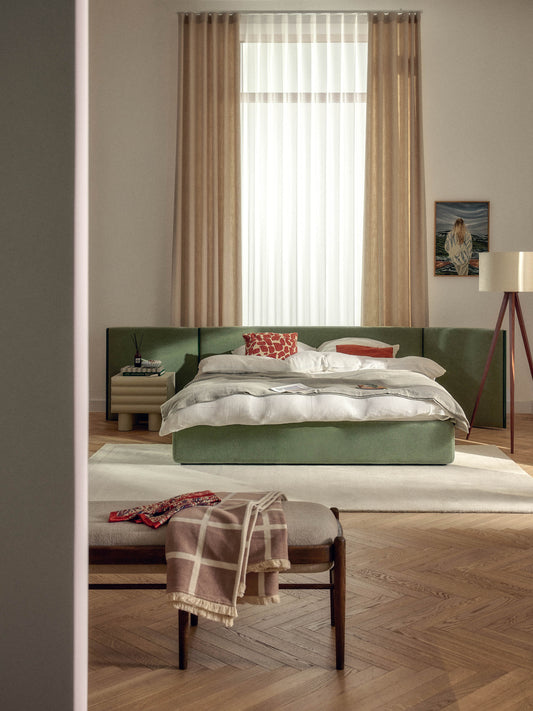 Otis Upholstered Bed with Folding Headboard
