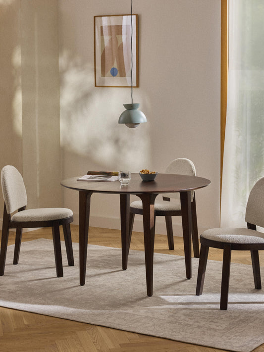 Archie Round Dining Table in Mango Wood, Ø 110 cm