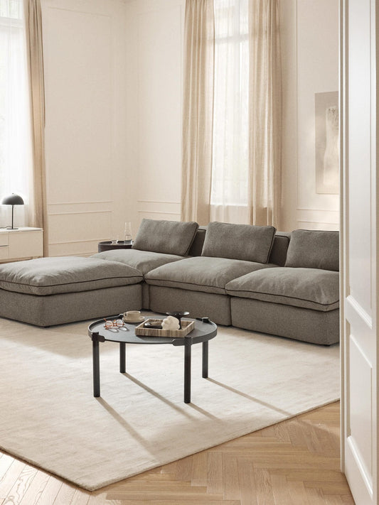 Clean sofa in a bright living room