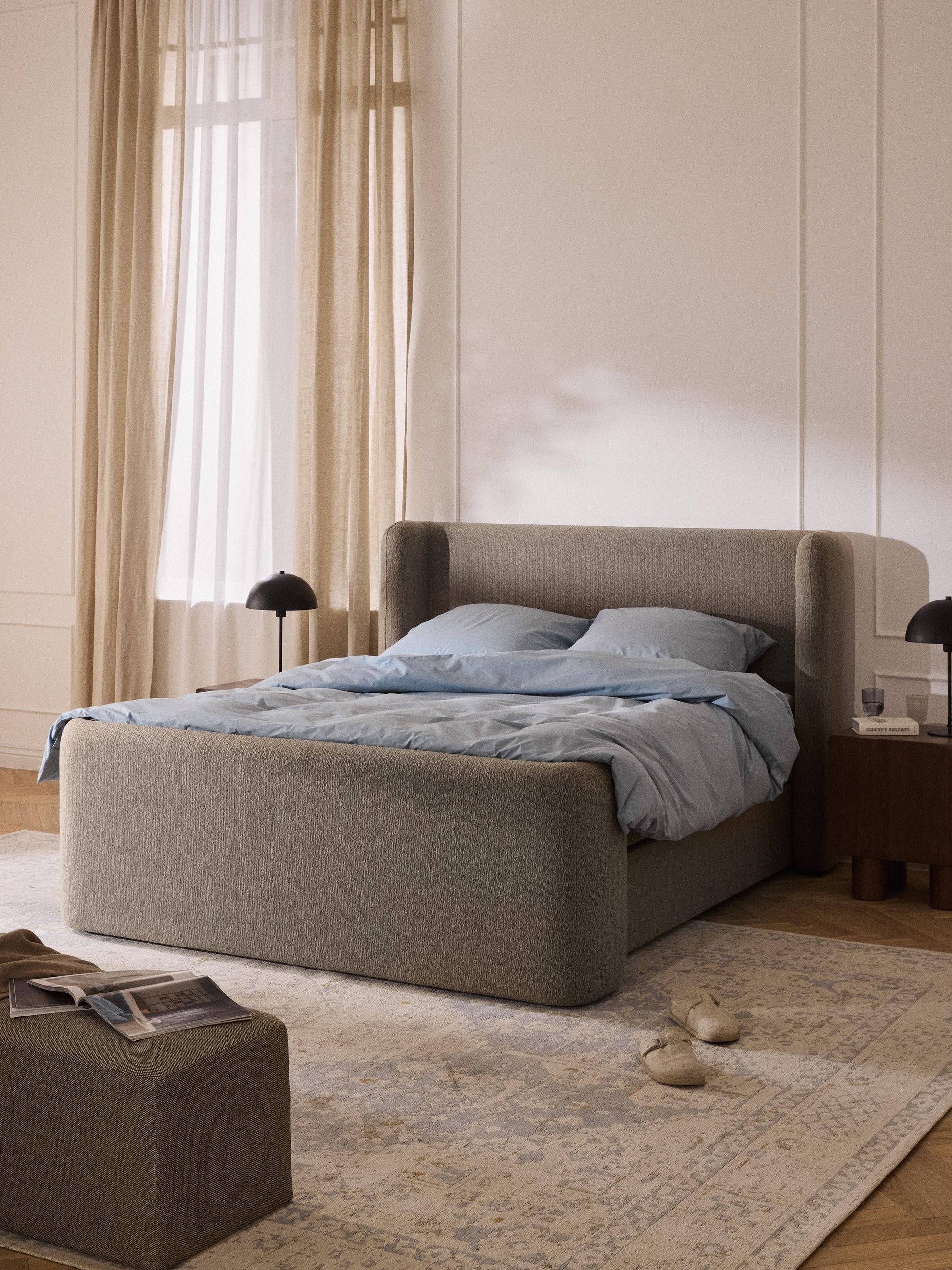 Perla Bouclé Box Spring Bed