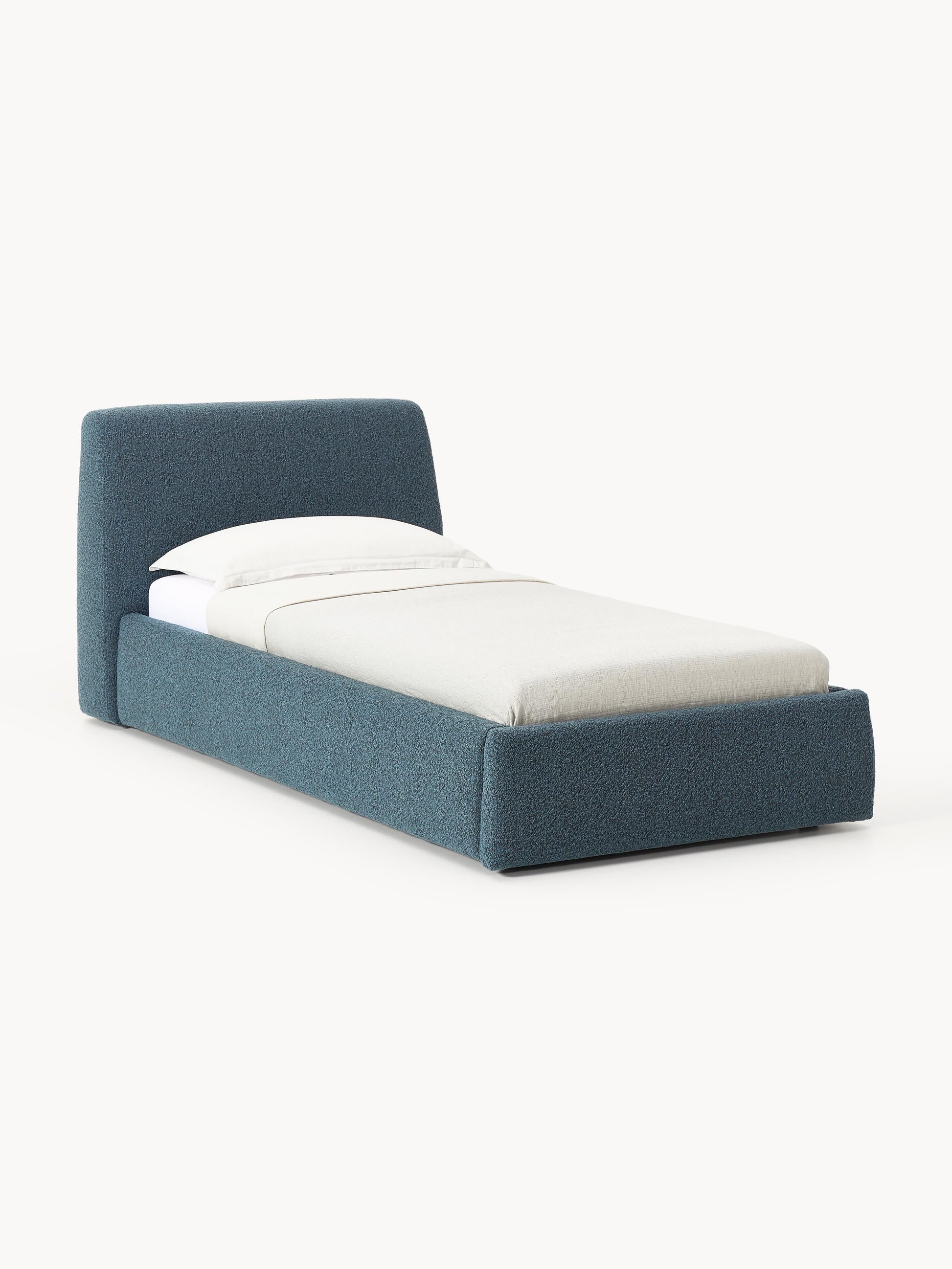 Cloud Bouclé Single Bed with Storage