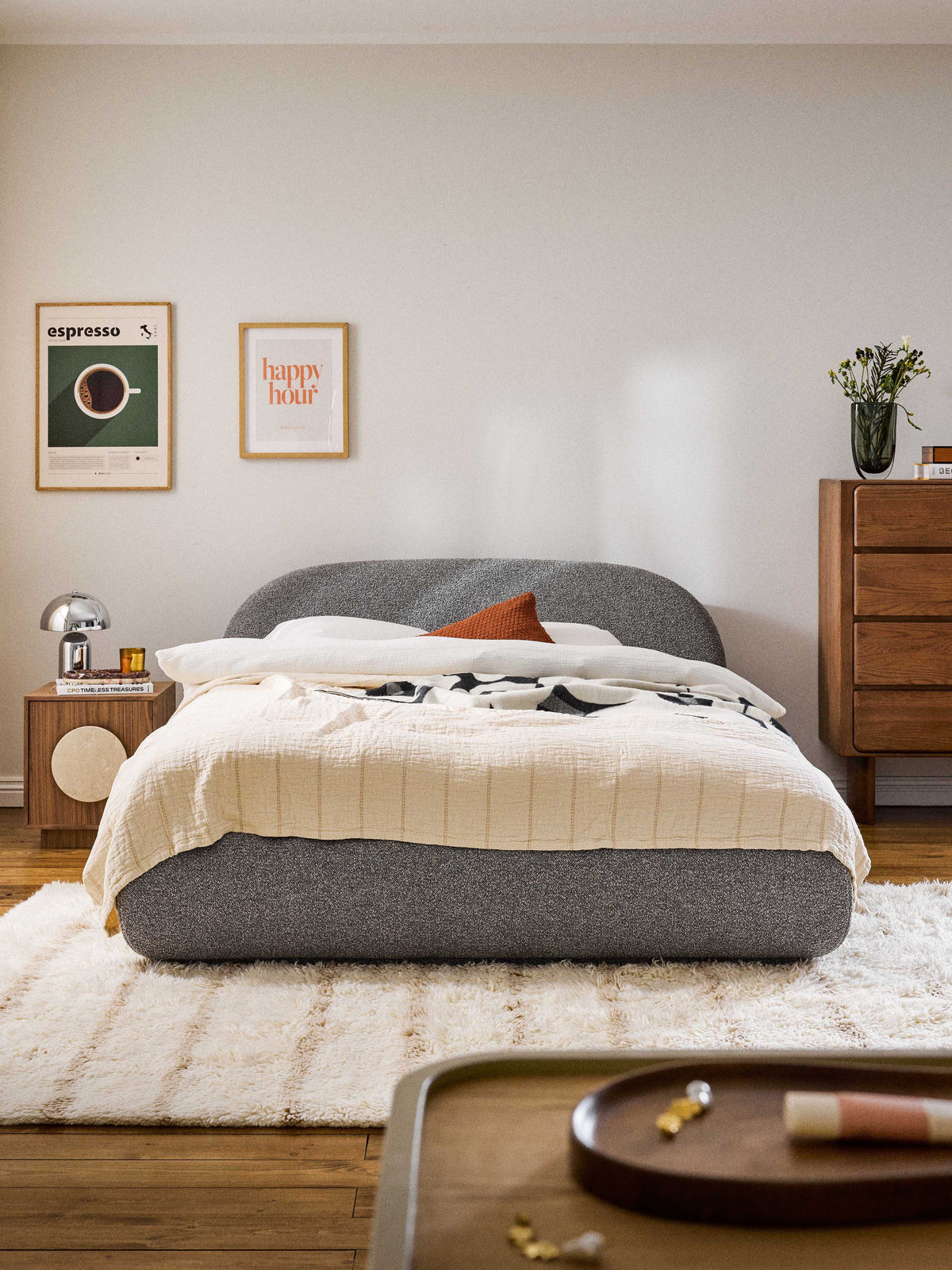 Alba Bouclé Upholstered Bed