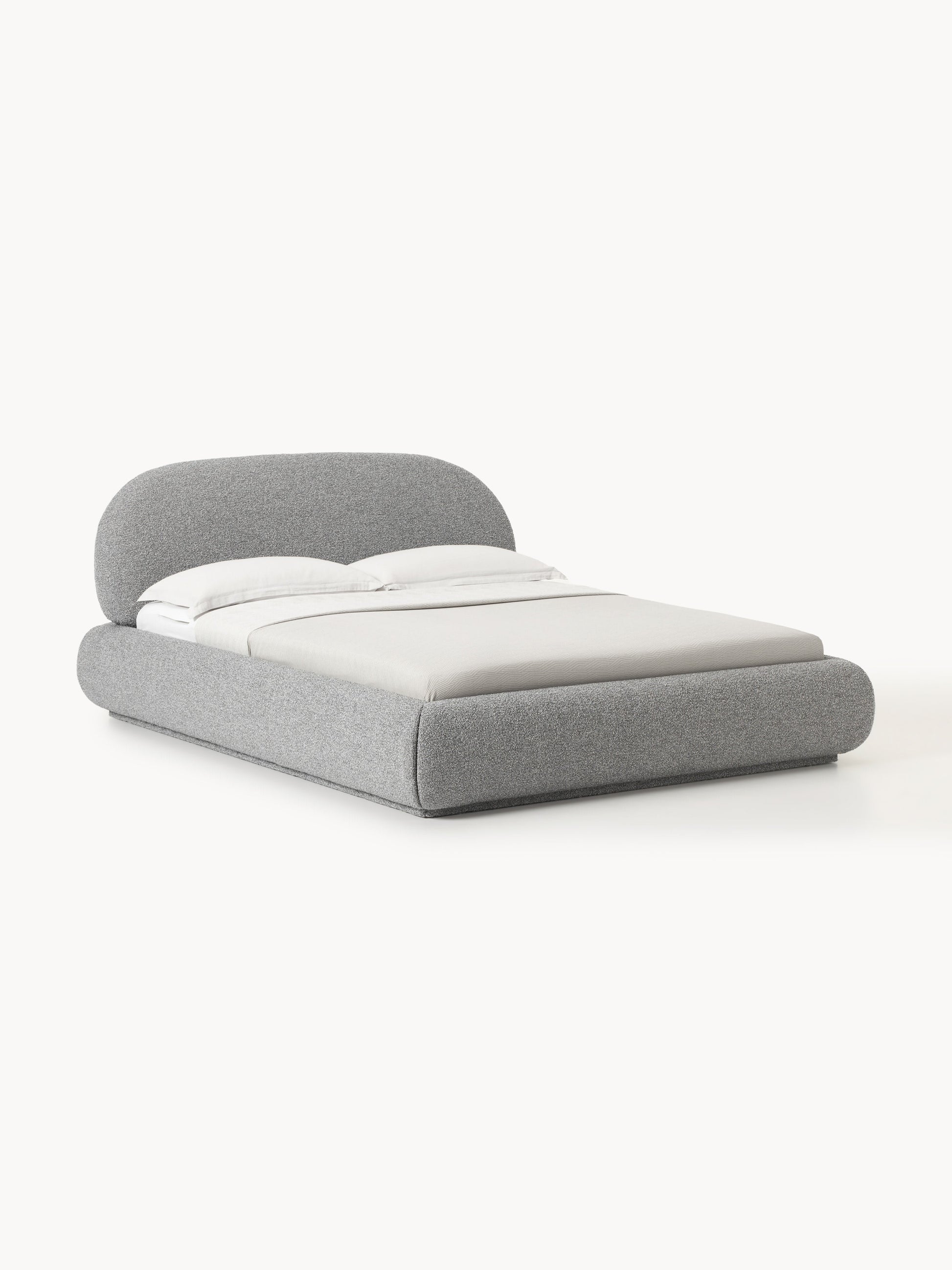 Alba Bouclé Upholstered Bed with Storage