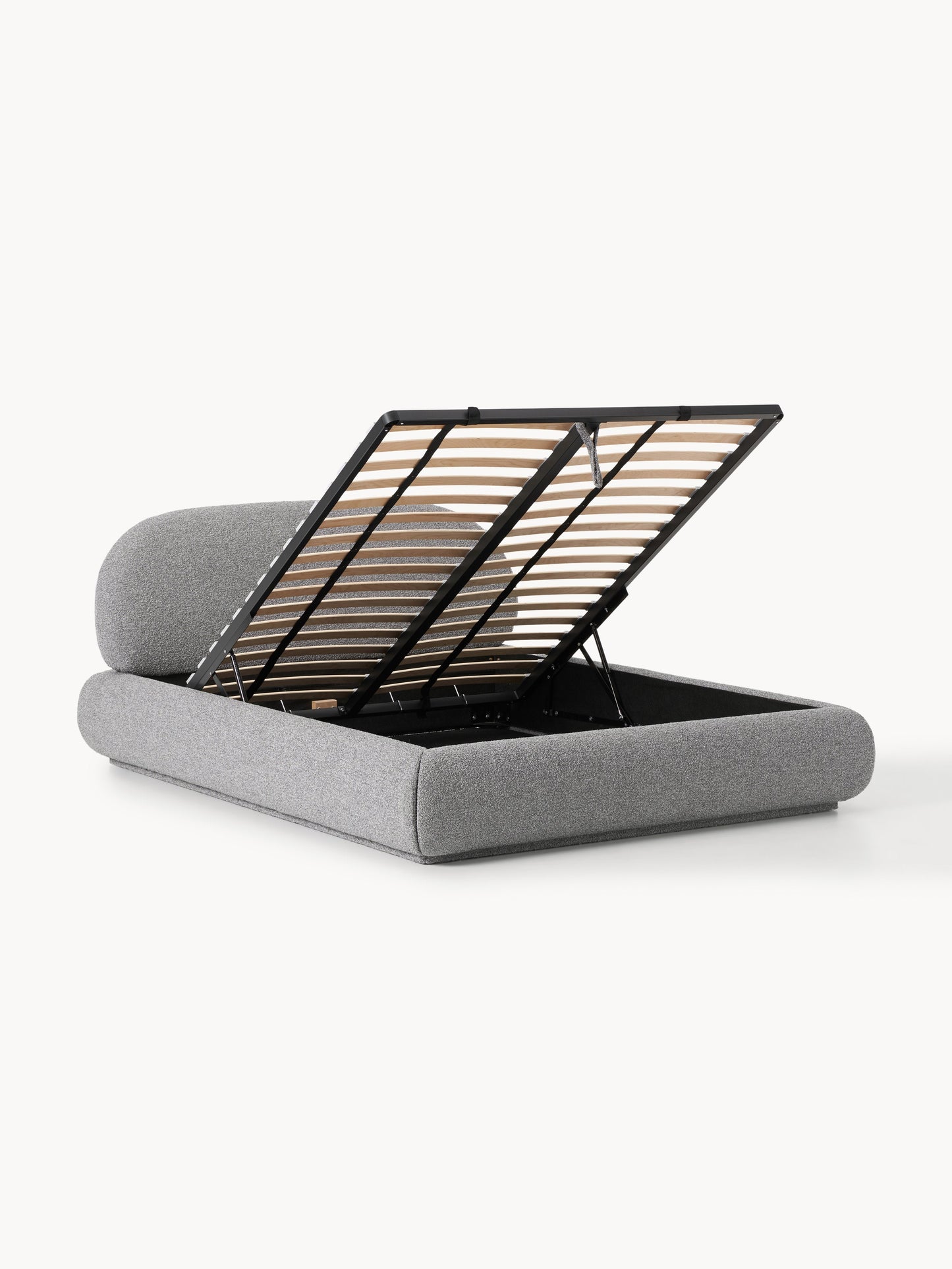 Alba Bouclé Upholstered Bed with Storage