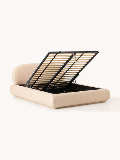 Alba Bouclé Upholstered Bed with Storage