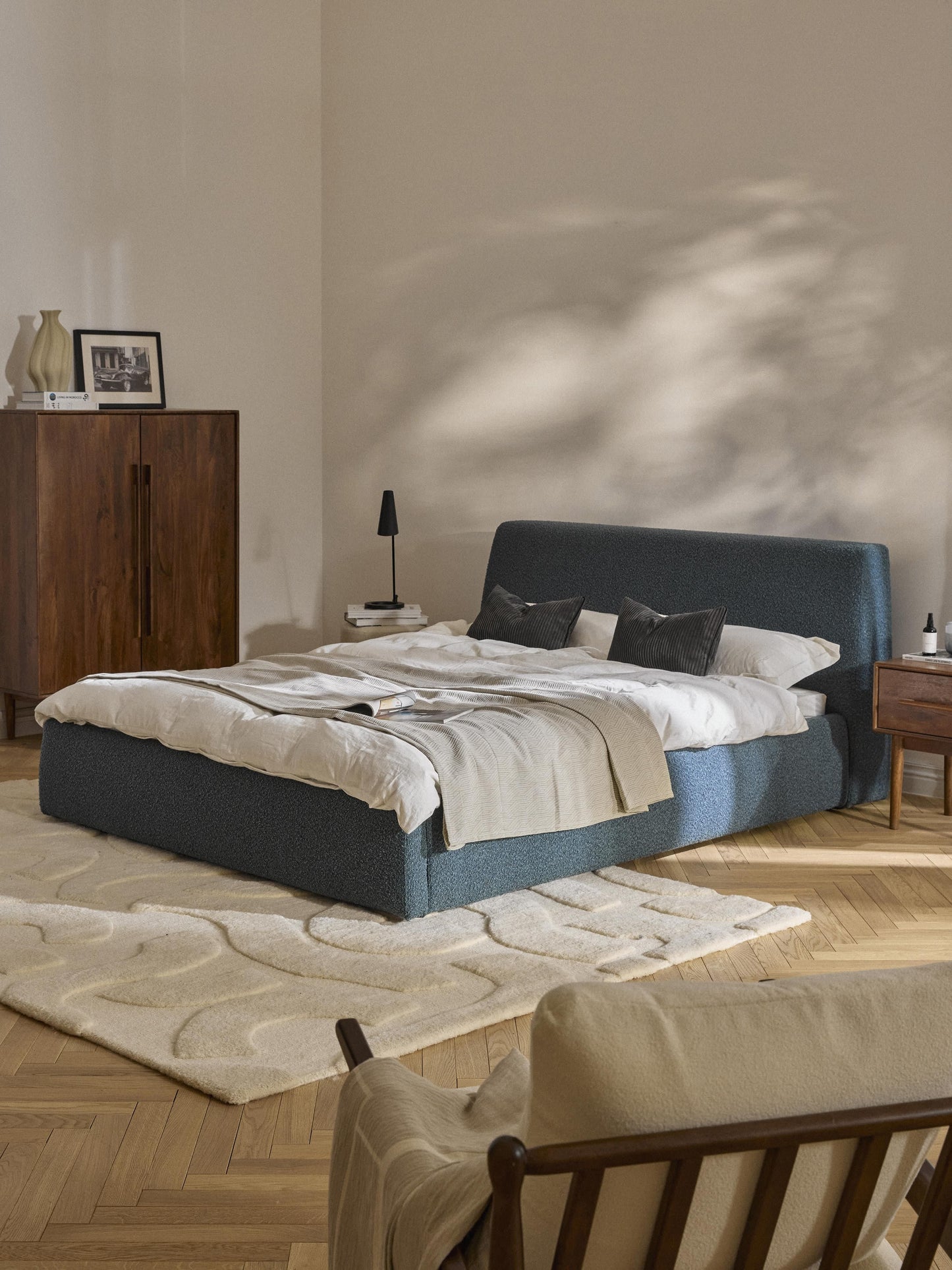Cloud Bouclé Upholstered Bed