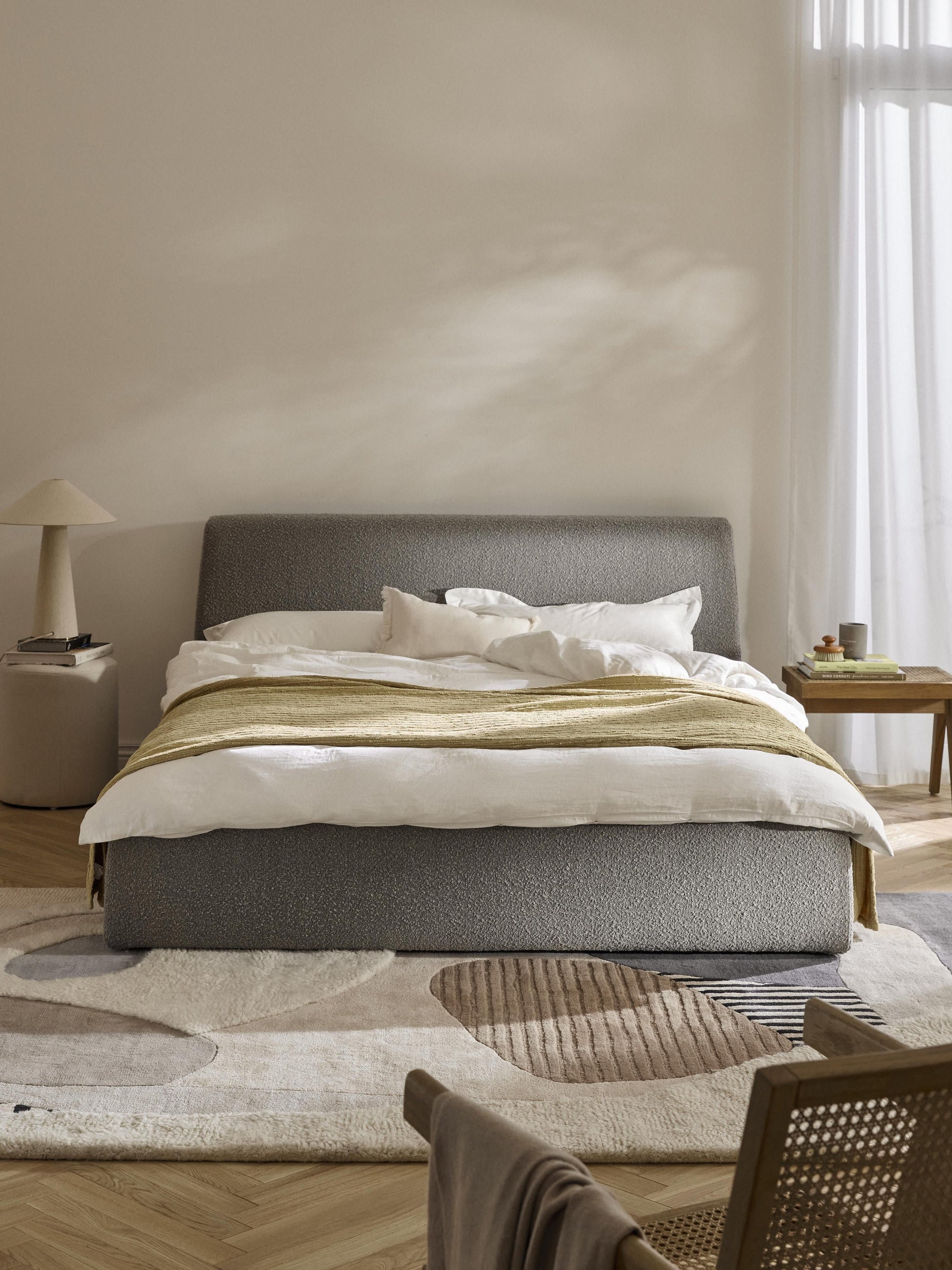 Cloud Bouclé Upholstered Bed