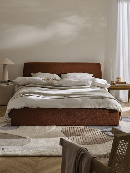 Cloud Bouclé Upholstered Bed with Storage