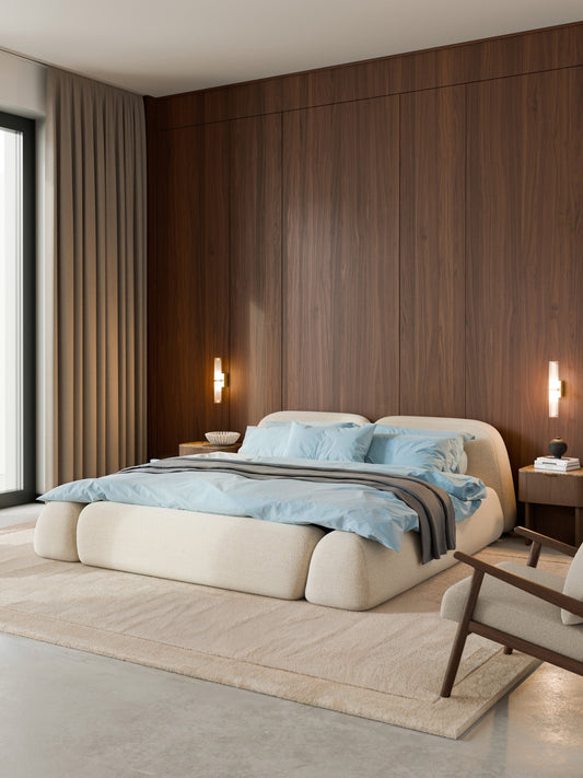Wolke Bouclé Upholstered Bed