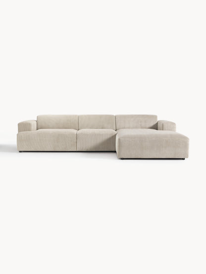 Melva Corduroy Corner Sofa (4-Seater)