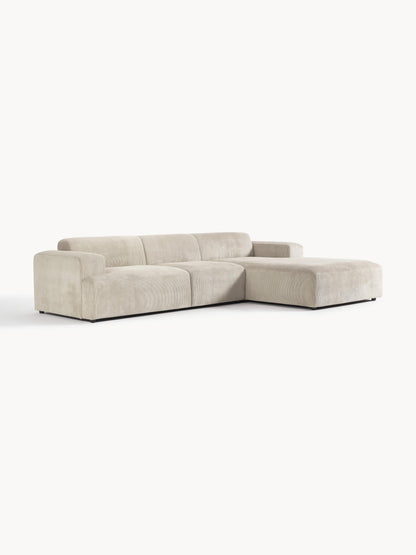 Melva Corduroy Corner Sofa (4-Seater)