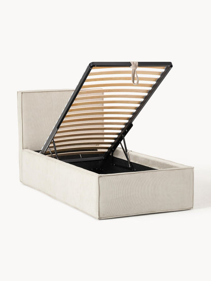Dream Corduroy Single Bed with Storage