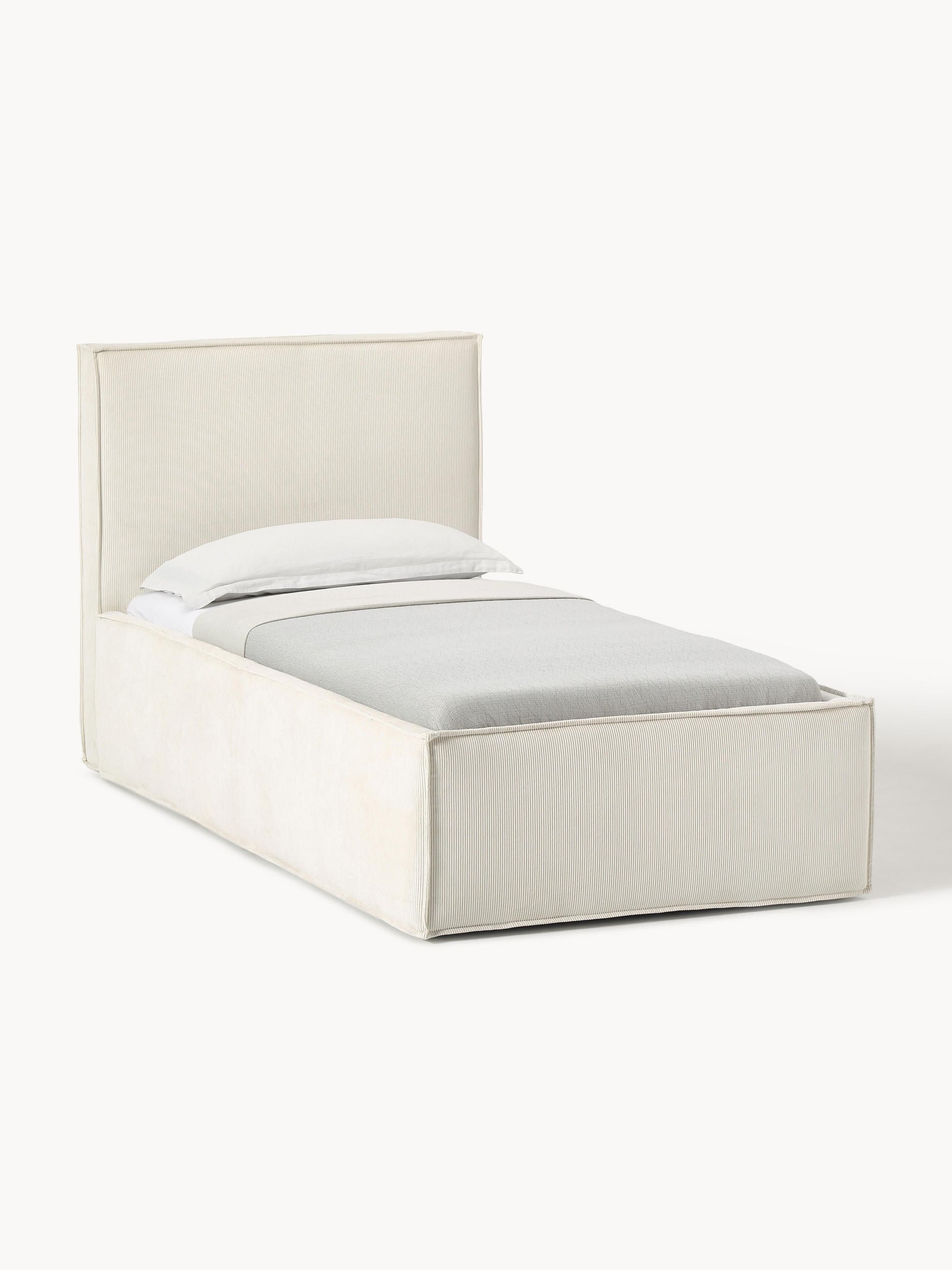 Dream Corduroy Single Bed with Storage