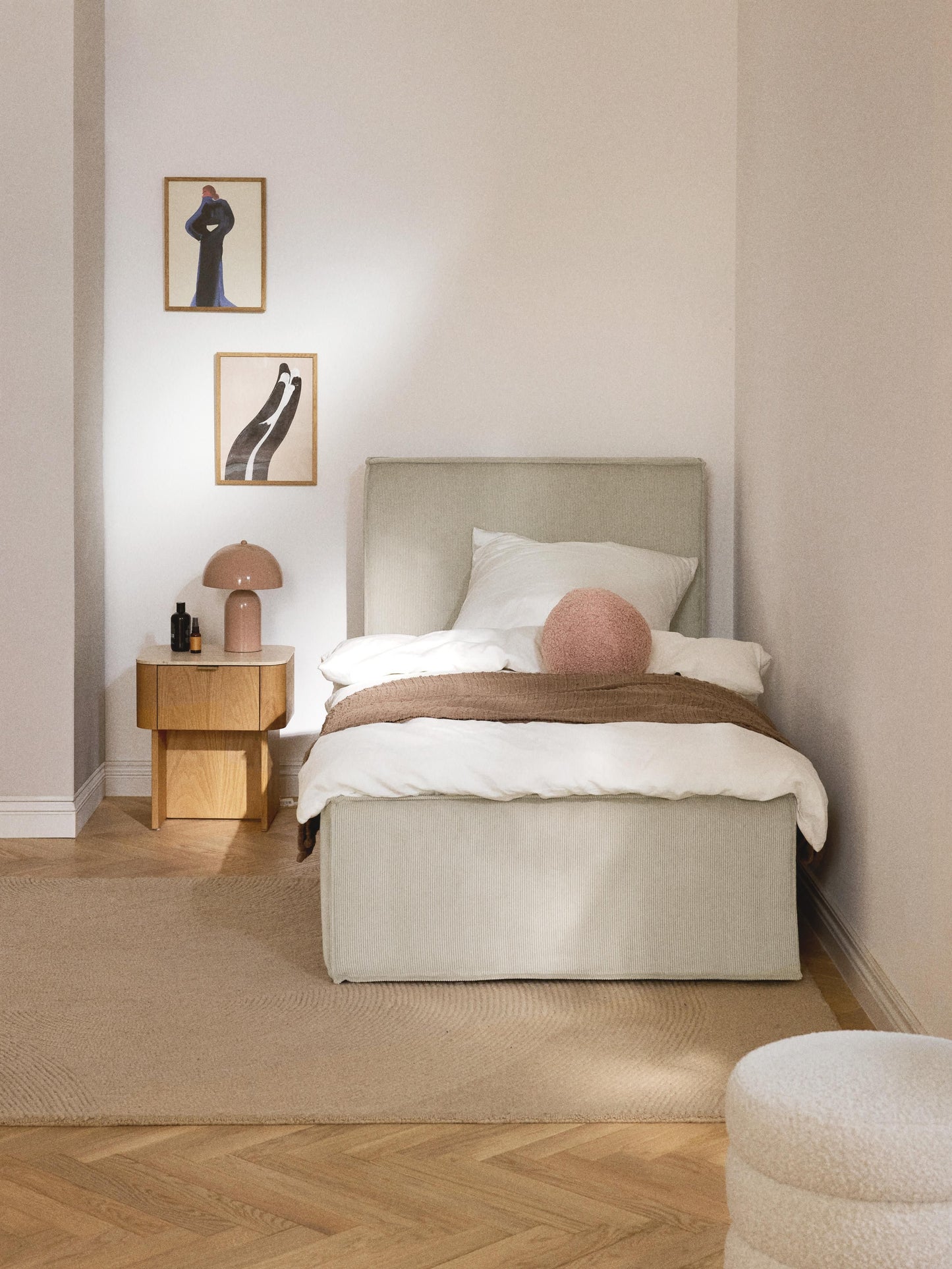 Dream Corduroy Single Bed with Storage