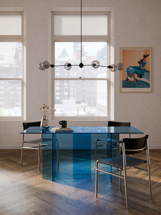Anouk Dining Table in Glass, 180 x 90 cm
