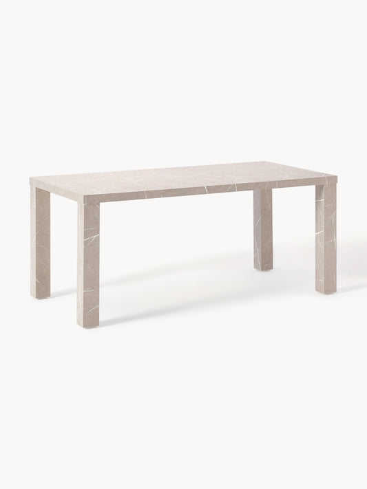 Carl Dining Table in Marble Look, 180 x 90 cm
