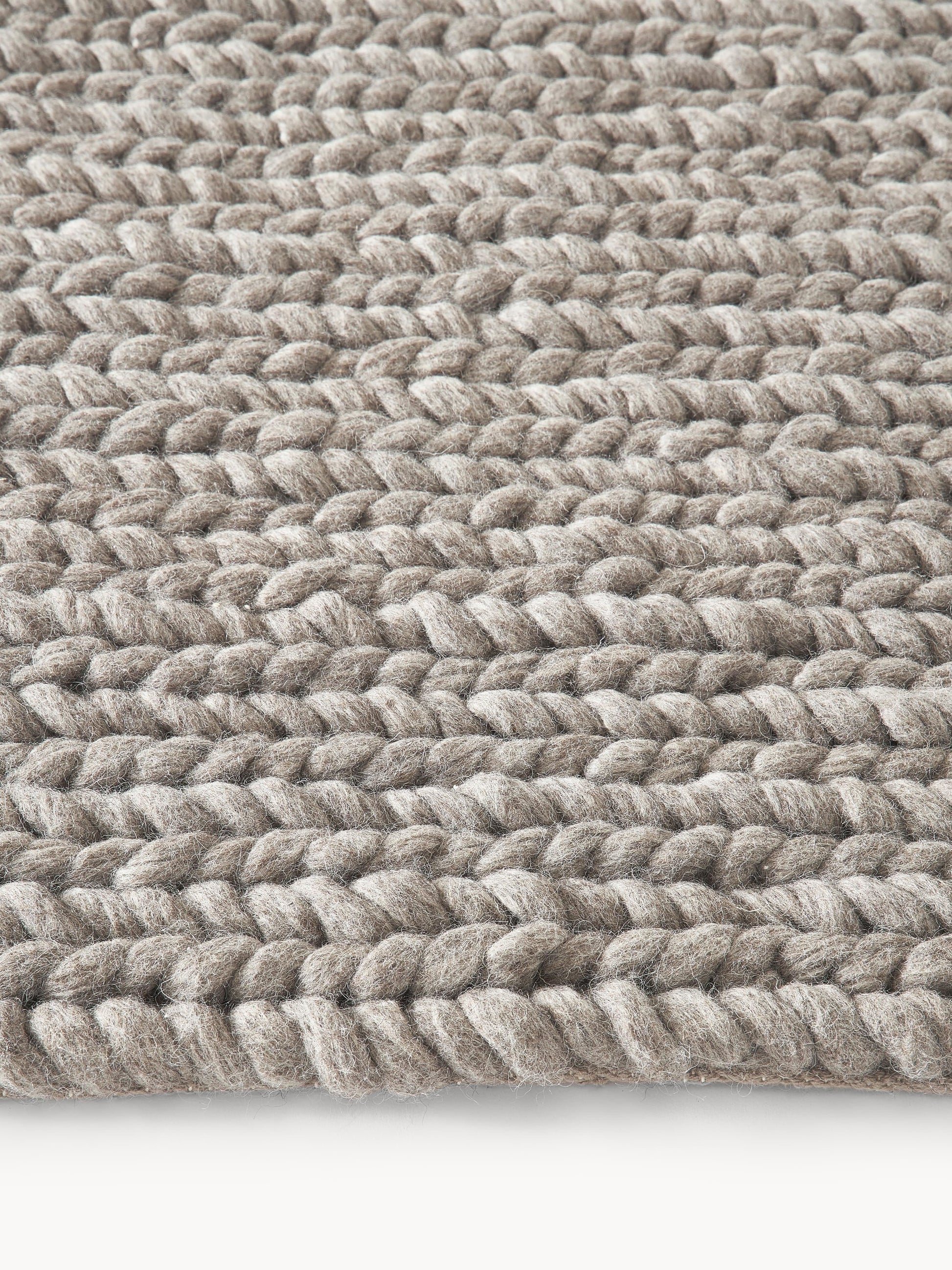 Bruna Handmade Wool Rug with Braided Texture