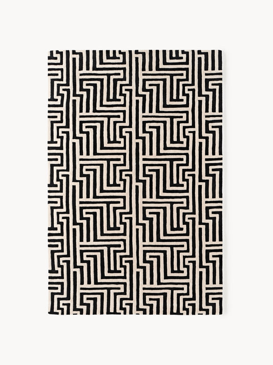Monty Hand-Tufted Wool Rug with Raised High-Low Texture