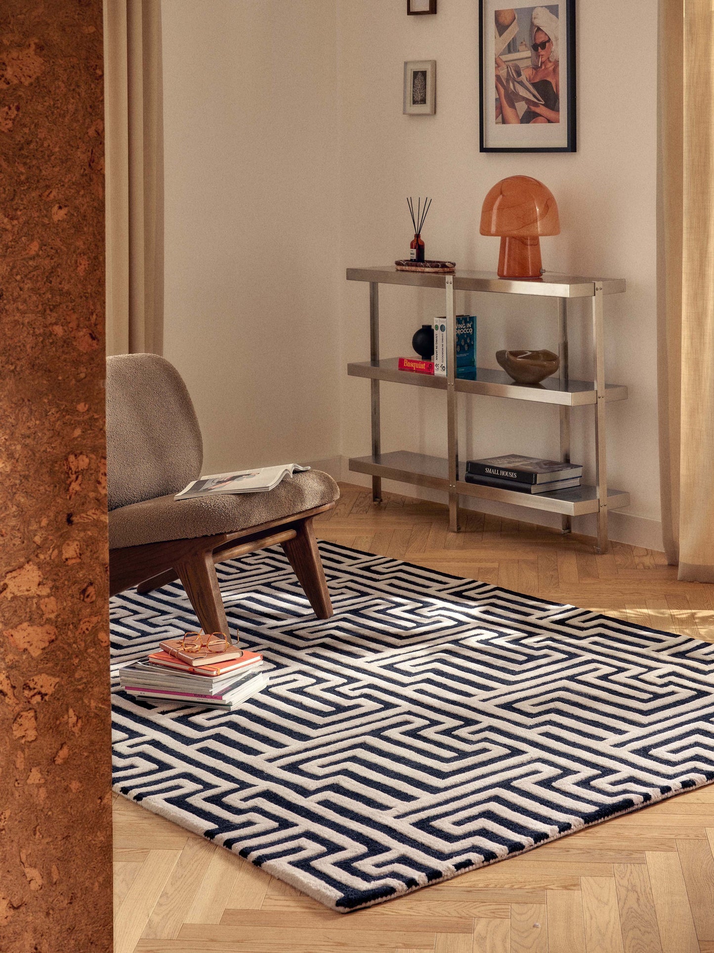Monty Hand-Tufted Wool Rug with Raised High-Low Texture