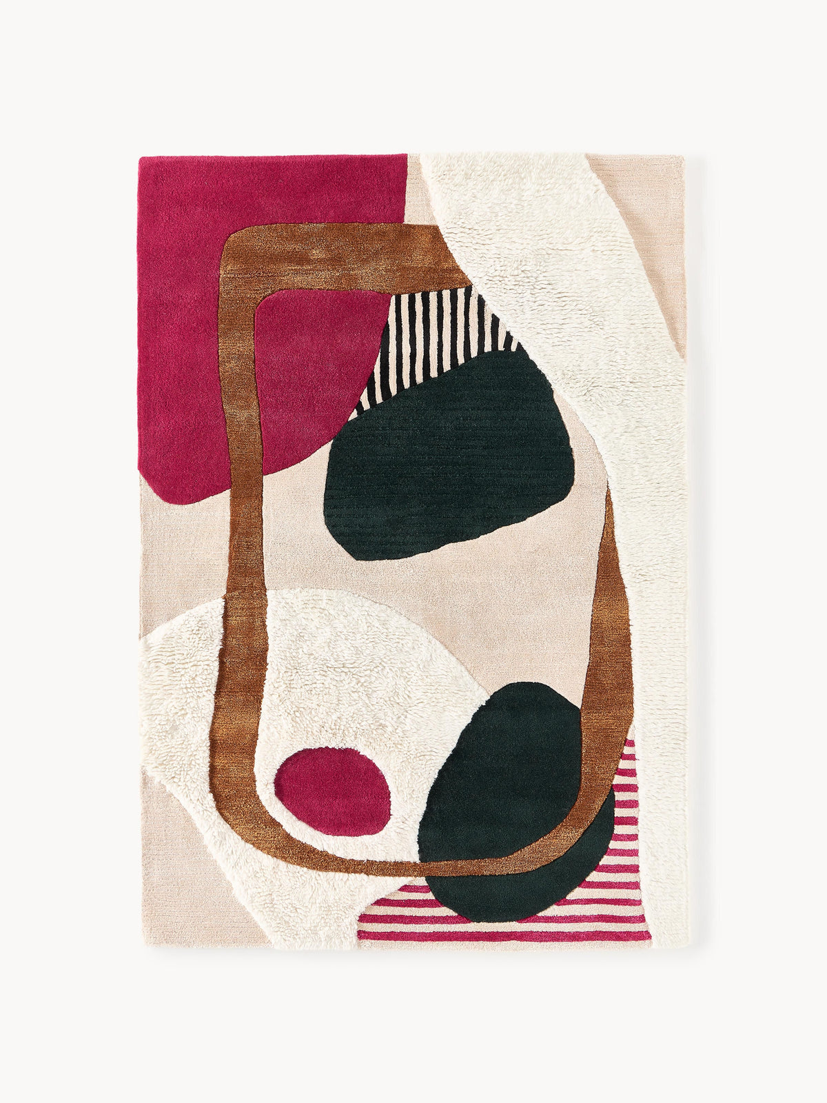 Rosco Hand-Tufted Wool Rug with High-Low Texture