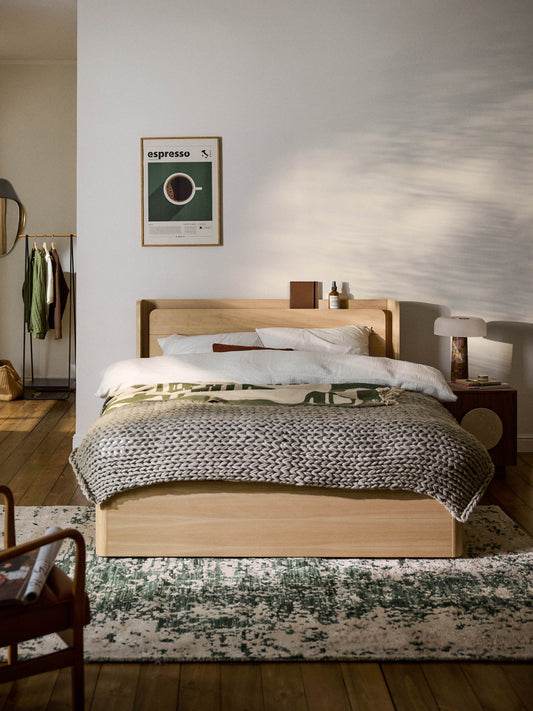 Allow Wooden Bed with Drawers