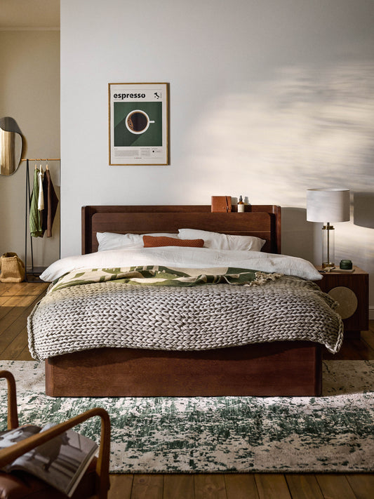 Allow Wooden Bed with Drawers