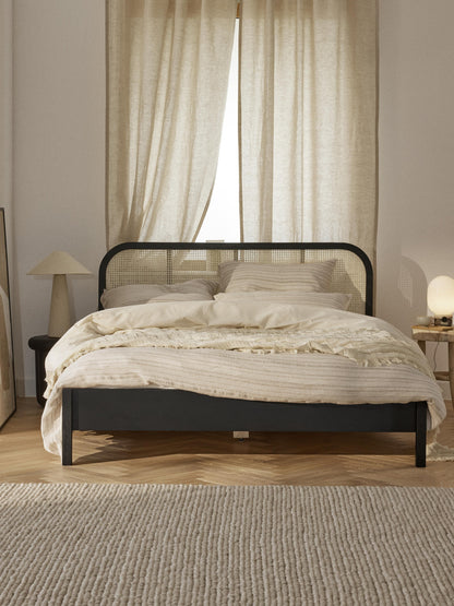 Jones Wooden Bed with Vienna Cane Headboard