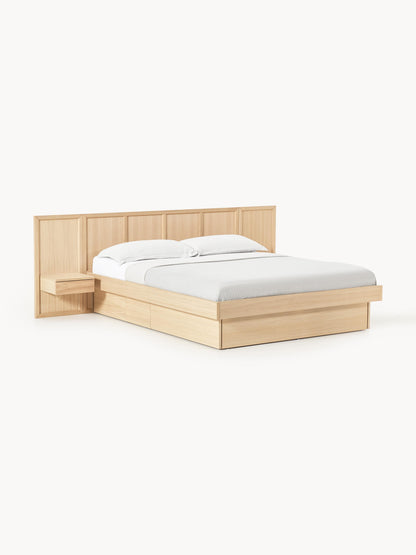 Nanto Wooden Bed with Bedside Tables and Headboard