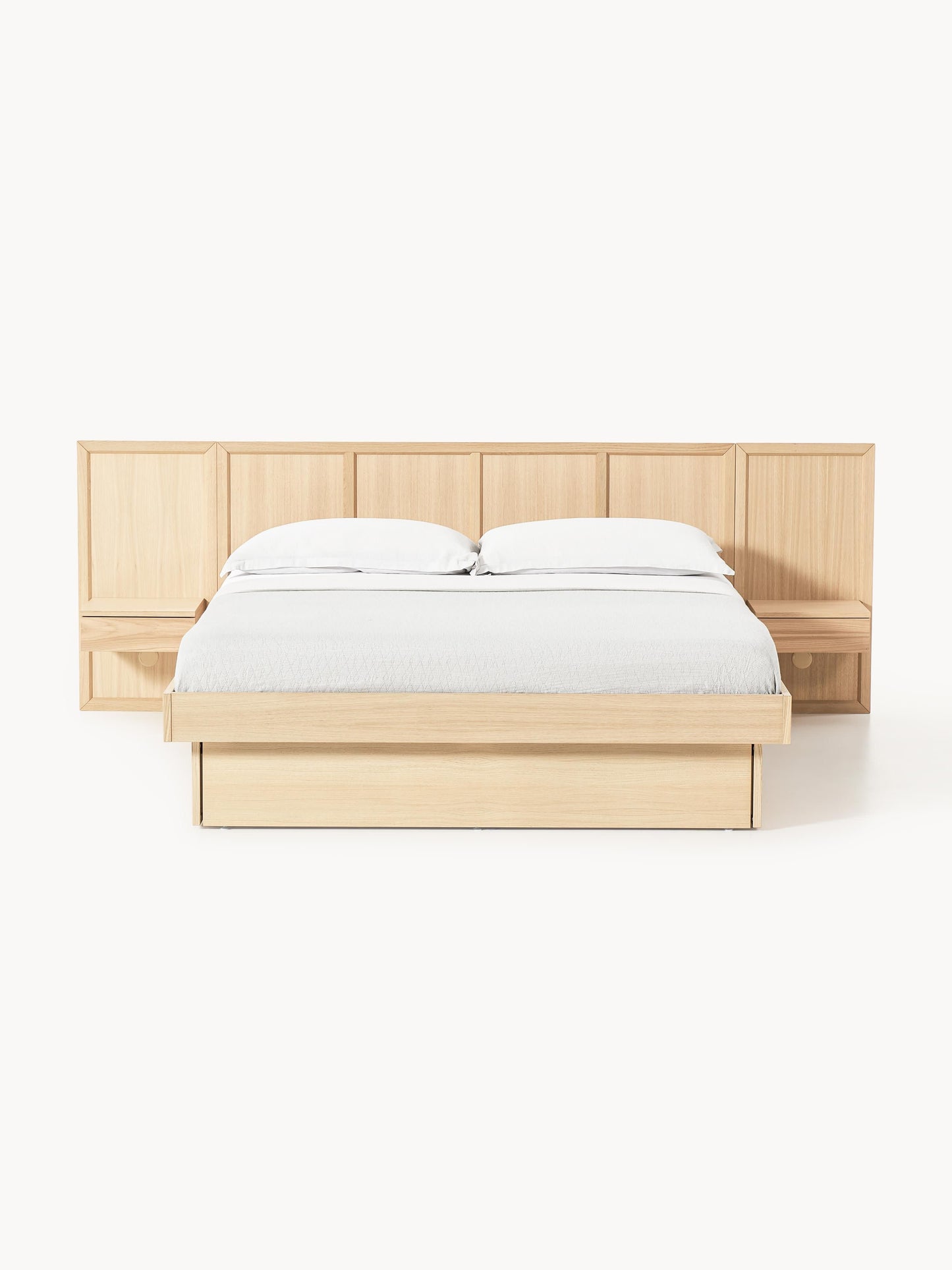 Nanto Wooden Bed with Bedside Tables and Headboard