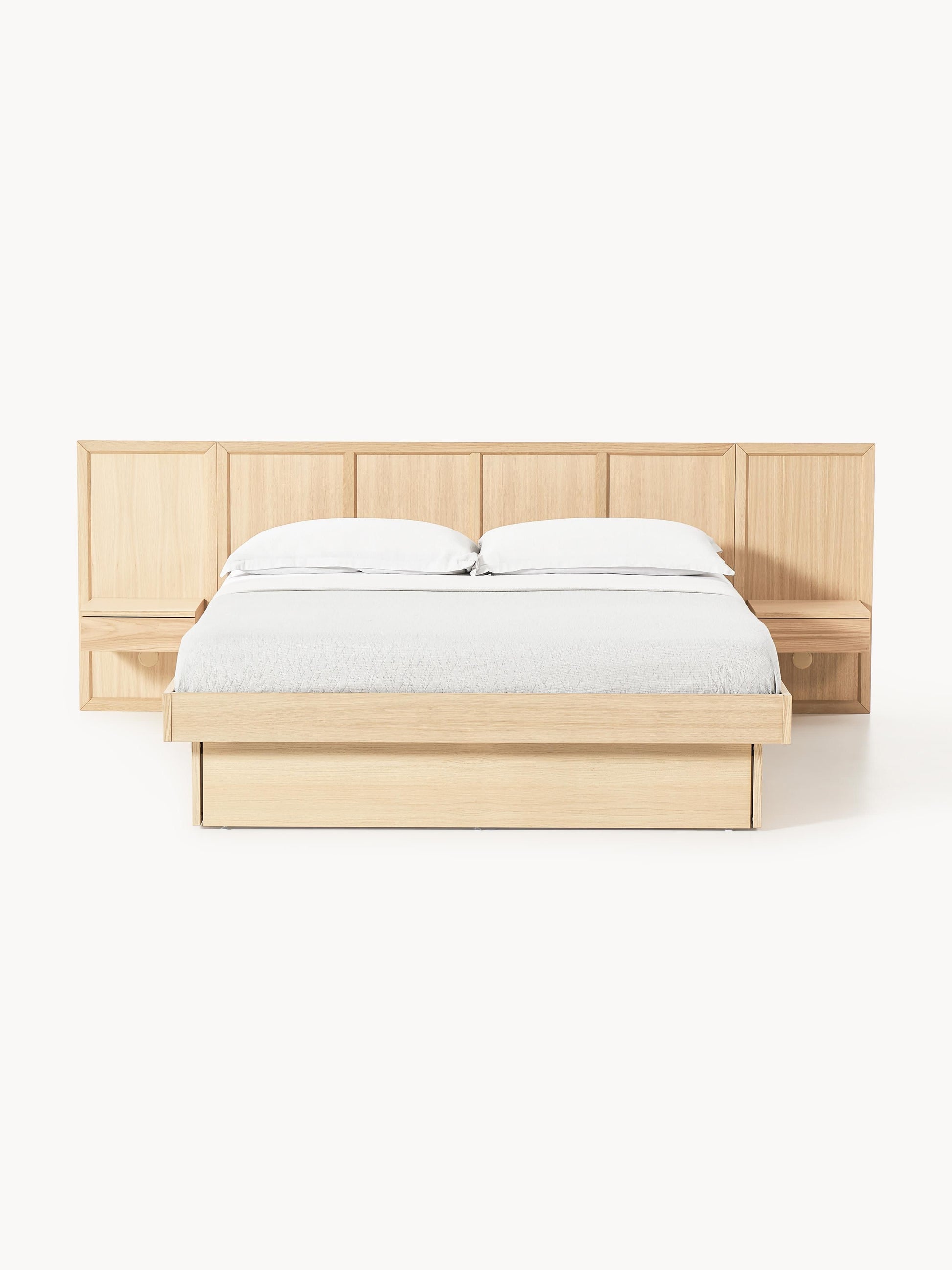 Nanto Wooden Bed with Bedside Tables and Headboard