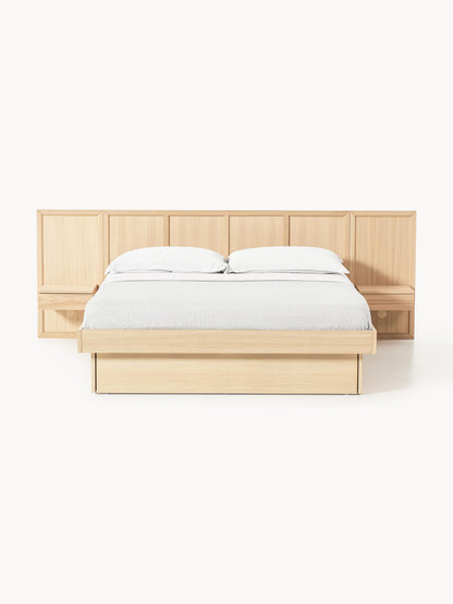 Nanto Wooden Bed with Bedside Tables and Headboard