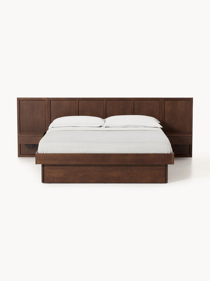 Nanto Wooden Bed with Bedside Tables and Headboard