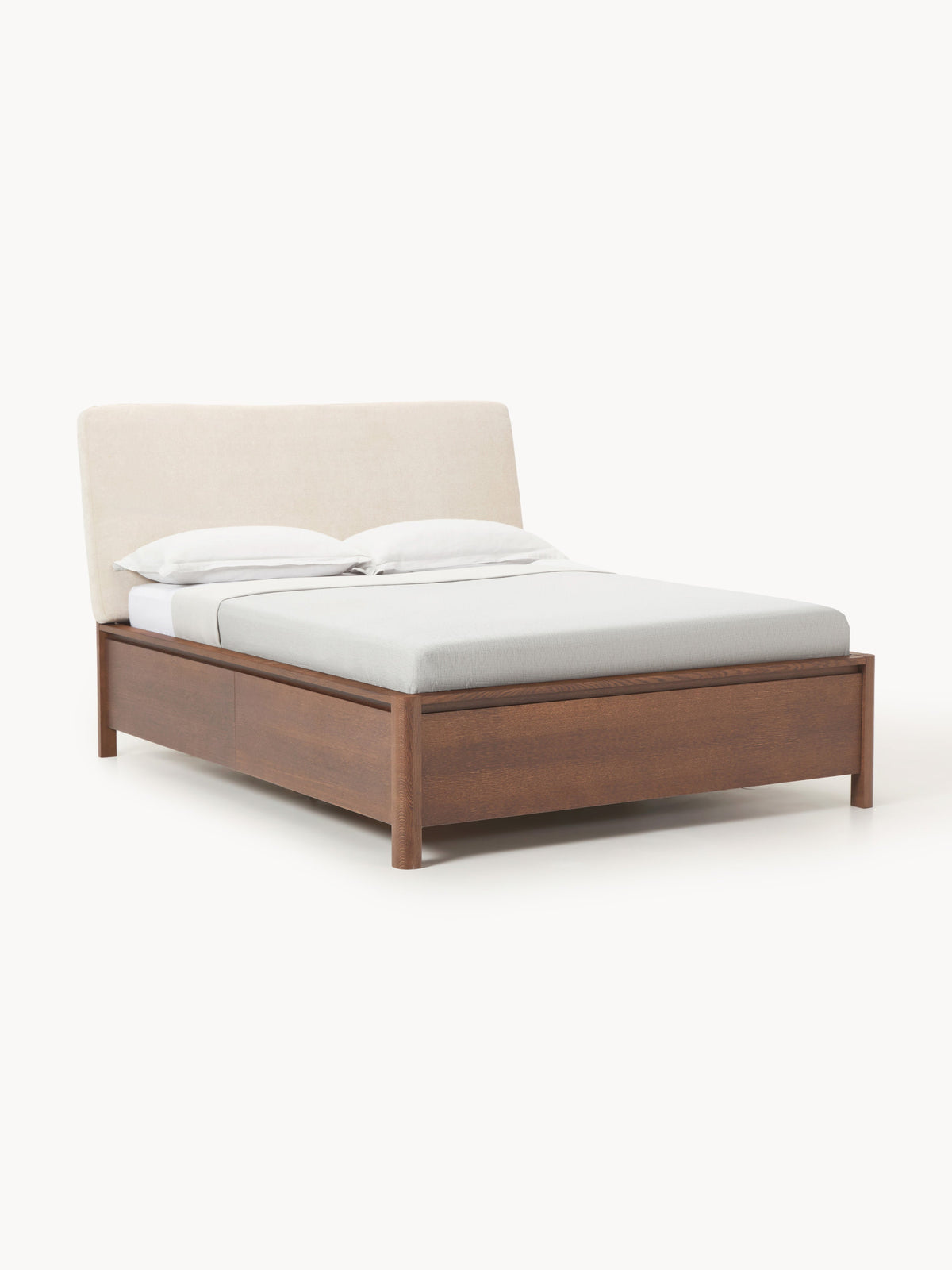 Santiago Wooden Bed with Upholstered Headboard and Drawers