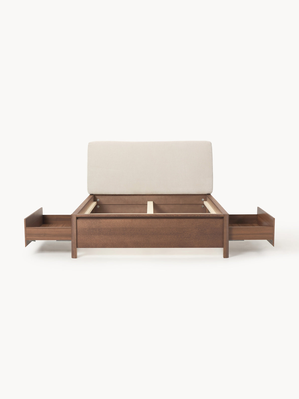 Santiago Wooden Bed with Upholstered Headboard and Drawers