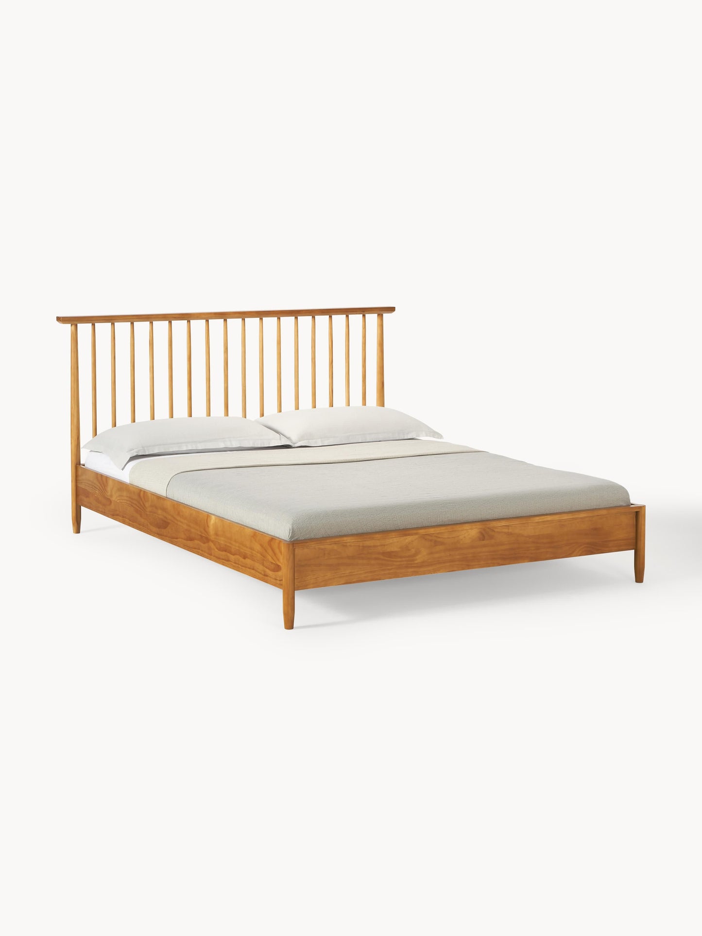 Windsor Wooden Bed with Pine Headboard