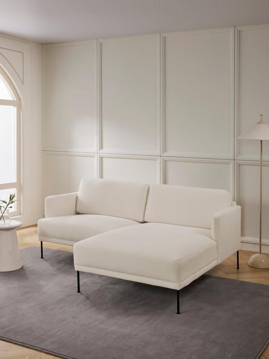 Fluente Small Corner Sofa in Teddy Fabric