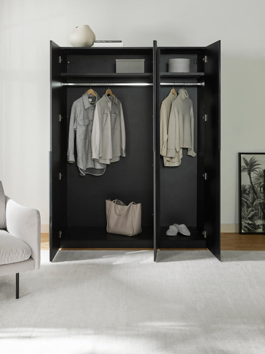 Leon Modular Hinged-Door Wardrobe, 150 cm Wide, in Various Sizes