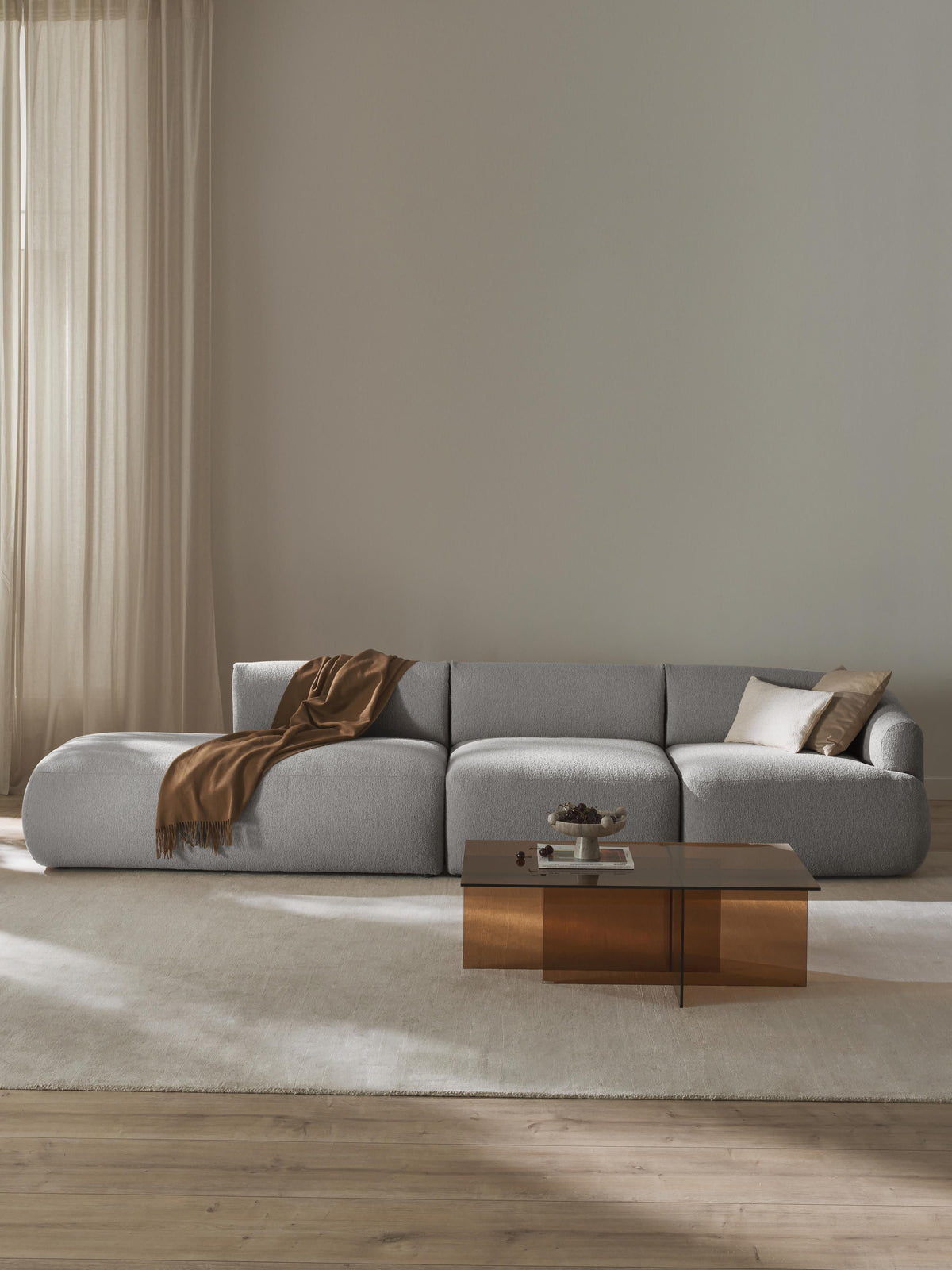 Sofia Modular Bouclé Chaise (2-Seater)
