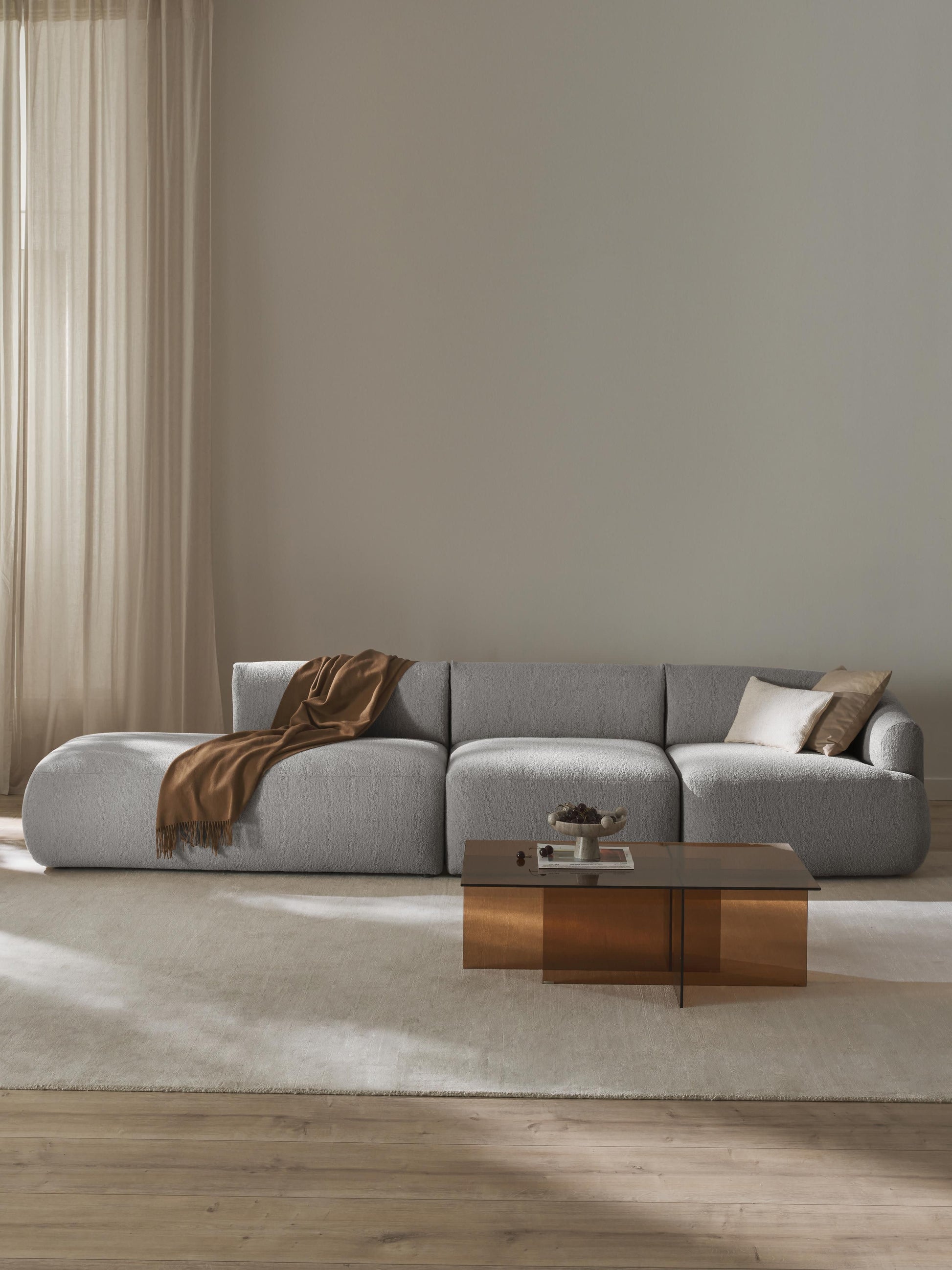 Sofia Modular Bouclé Chaise (2-Seater)